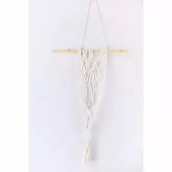 Primitive Planters Polypropylene Large Antique White Macrame Wall Planter