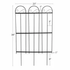 Gilbert & Bennett Yorkshire 39 in. Steel Garden Fence -Deals Silky Store black gilbert bennett garden fencing fb101 a c3 1000