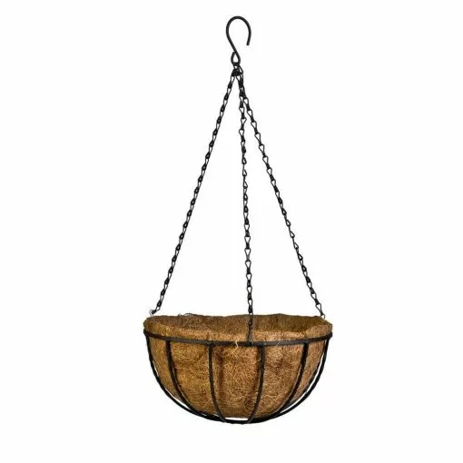Gilbert & Bennett Canterbury 12 in. Metal and Coconut Liner Hanging Basket -Deals Silky Store black gilbert bennett hanging planters hbcb12 b 64 1000