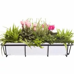 Gilbert & Bennett 24 in. Adjustable and Expandable Black Flower Box Holder -Deals Silky Store black gilbert bennett plant hangers f2436 b 4f 1000