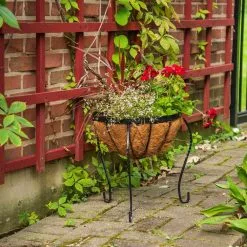 Gilbert & Bennett Canterbury 14 in. Metal Basket Stand Planter -Deals Silky Store black gilbert bennett plant pots bscb15 b 44 1000
