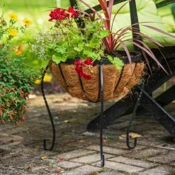 Gilbert & Bennett Canterbury 14 in. Metal Basket Stand Planter -Deals Silky Store black gilbert bennett plant pots bscb15 b c3 1000