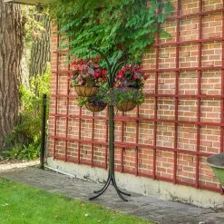 Gilbert & Bennett 12 in. Metal Hanging Basket with Tree Stand (4-Pack) -Deals Silky Store black gilbert bennett plant pots hb4t a 4f 1000