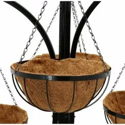 Gilbert & Bennett 12 in. Metal Hanging Basket with Tree Stand (4-Pack) -Deals Silky Store black gilbert bennett plant pots hb4t a a0 1000