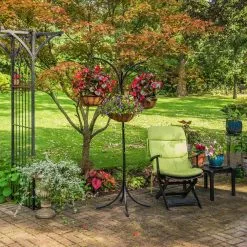 Gilbert & Bennett 12 in. Metal Hanging Basket with Tree Stand (4-Pack) -Deals Silky Store black gilbert bennett plant pots hb4t a c3 1000