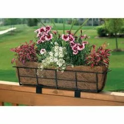Gilbert & Bennett Canterbury 24 in. Steel Deck Rail Planter -Deals Silky Store black gilbert bennett railing planters dpbcb24 b c3 1000