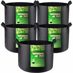 VIVOSUN 5 Gal. Heavy-Duty Nonwoven Fabric Grow Bags with Handles (5-Pack)