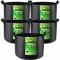 VIVOSUN 25 Gal. Black Non-Woven Aeration Fabric Plant Grow Bags with Handles (5-Pack)
