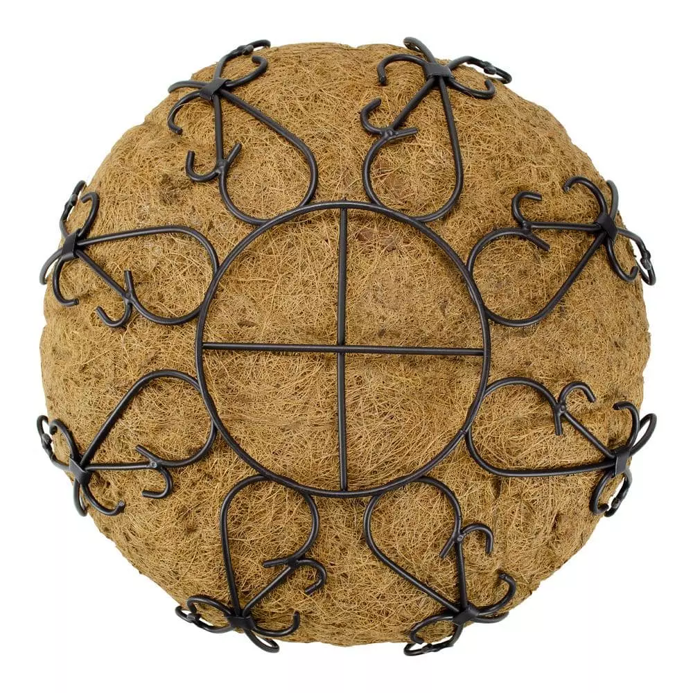 Gilbert & Bennett 14 in. Painted Steel Filigree Hanging Basket with Coco Liner 2 Gilbert & Bennett 14 in. Painted Steel Filigree Hanging Basket with Coco Liner - Image 2