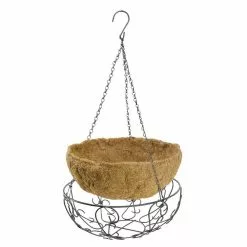 Gilbert & Bennett 14 in. Painted Steel Filigree Hanging Basket with Coco Liner 12 Gilbert & Bennett 14 in. Painted Steel Filigree Hanging Basket with Coco Liner -Deals Silky Store bronze steel gilbert bennett hanging planters hbfg14 4f 1000