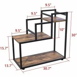 Maocao hoom 13.7 in.W x 30. in.H Outdoor Brown Wooden Plant Stand(3-tiered) -Deals Silky Store brown maocao hoom plant stands dj c 200002 fa 1000