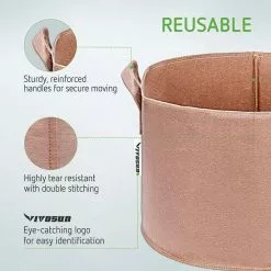VIVOSUN 1 Gal. Brown Fabric Nonwoven Plant Grow Bags with Handles (5-Pack) -Deals Silky Store brown vivosun grow bags x002iojykj 1f 1000