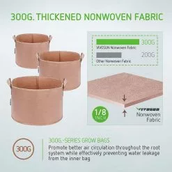 VIVOSUN 1 Gal. Brown Fabric Nonwoven Plant Grow Bags with Handles (5-Pack) -Deals Silky Store brown vivosun grow bags x002iojykj 44 1000