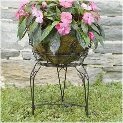 Gilbert & Bennett 15 in. Scroll Braided Bronze Steel Plant Stand -Deals Silky Store gilbert bennett planter saucers ci1115b bz 31 1000