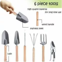 Maocao hoom 9-Piece Garden Tools Set Ergonomic Wooden Handle Sturdy Stool with Detachable Tool Kit -Deals Silky Store green maocao hoom garden tool sets dj c w104147773 4f 1000