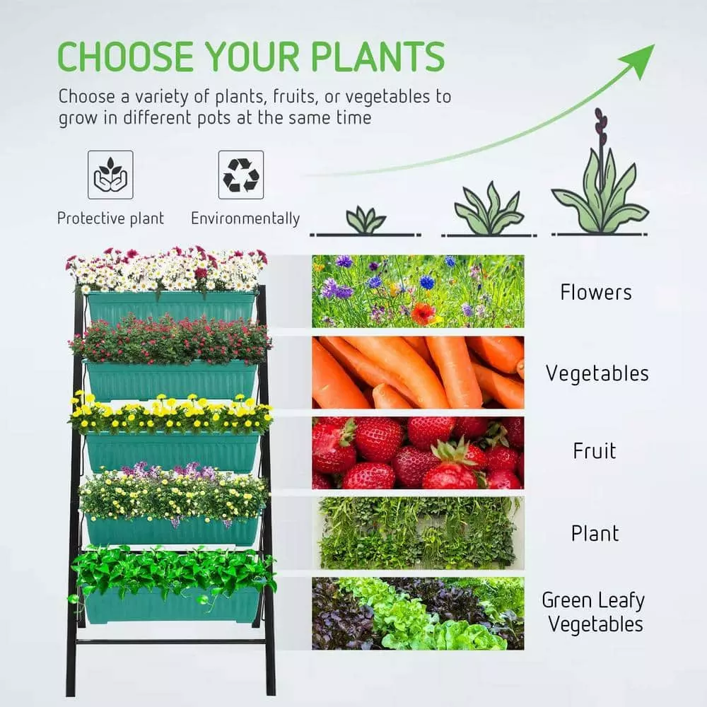 VIVOSUN 4 ft. 5-Tier Vertical Raised Garden Bed 4 VIVOSUN 4 ft. 5-Tier Vertical Raised Garden Bed - Image 4