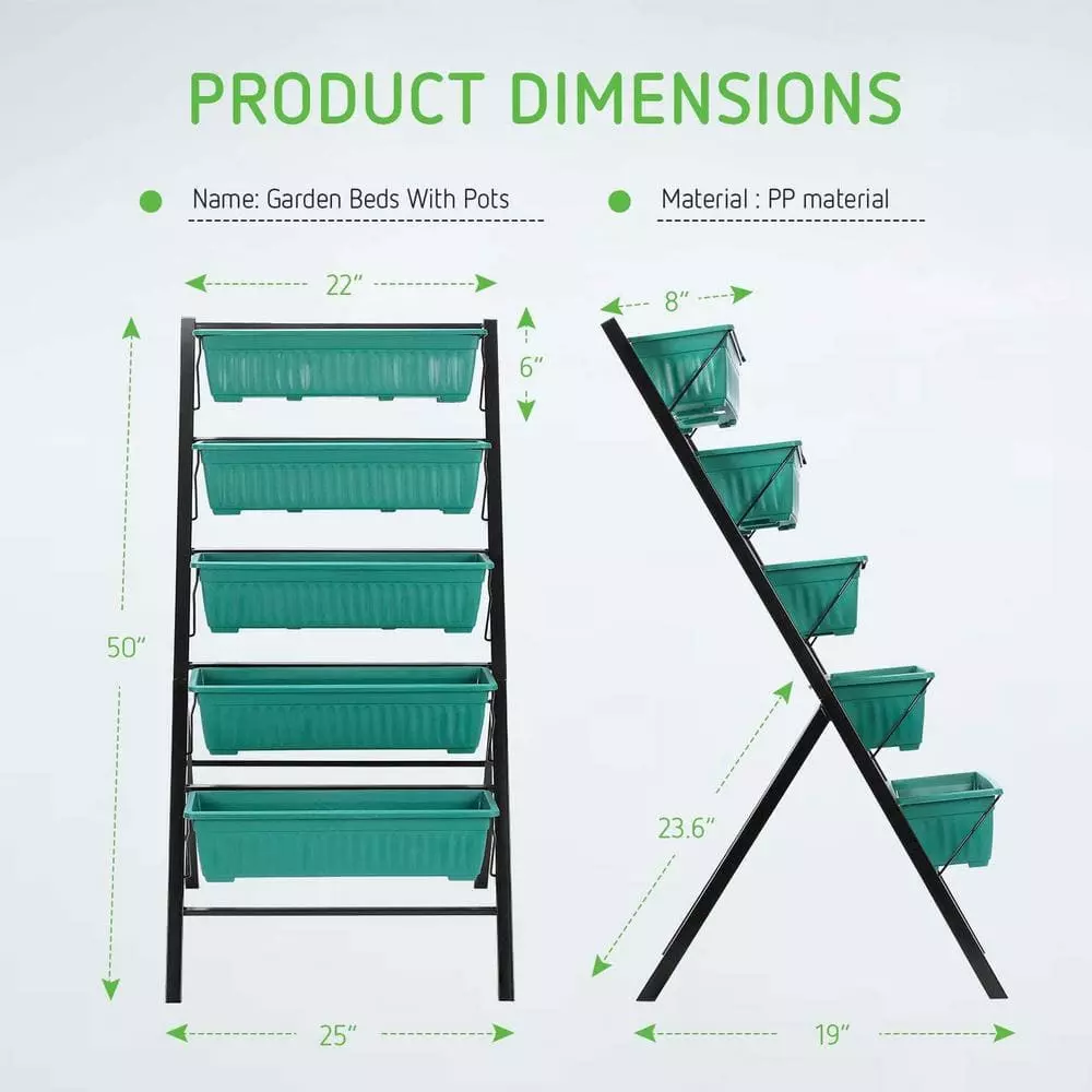 VIVOSUN 4 ft. 5-Tier Vertical Raised Garden Bed 5 VIVOSUN 4 ft. 5-Tier Vertical Raised Garden Bed - Image 5