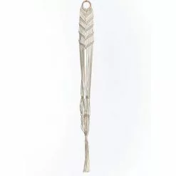 Primitive Planters 48 in. Ivory Woven Cotton Natural Macrame Plant Hammock