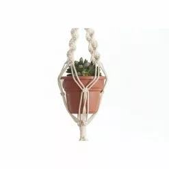 Primitive Planters 56 in. Woven Cotton Mini Triple Plant Hanger -Deals Silky Store ivory cotton primitive planters plant hangers 9437 1f 1000