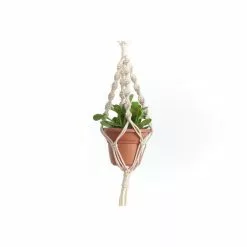 Primitive Planters 56 in. Woven Cotton Mini Triple Plant Hanger -Deals Silky Store ivory cotton primitive planters plant hangers 9437 4f 1000