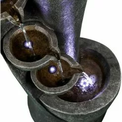 Maocao hoom Outdoor 7-Tier Resin Water Fountain with LED Light -Deals Silky Store maocao hoom freestanding fountains dj c 3038031 1f 1000