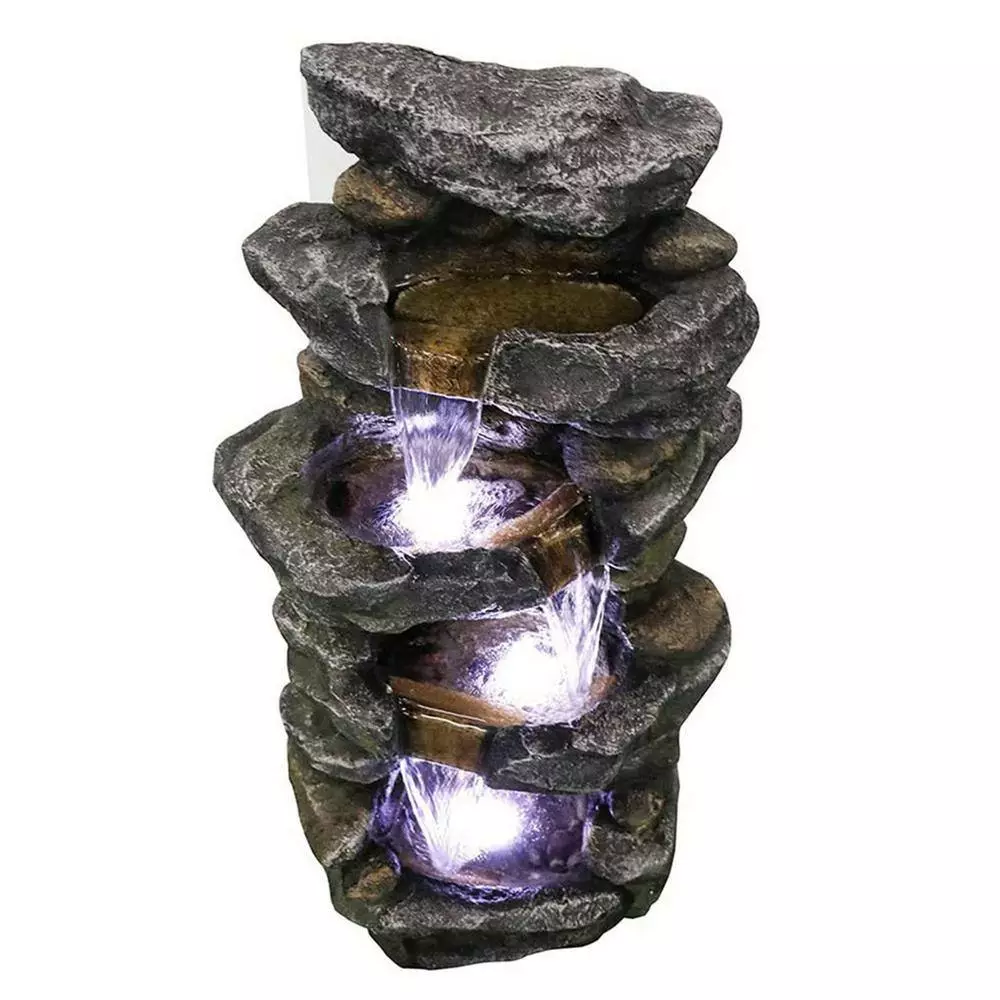Maocao hoom Outdoor 5-Tier Resin Water Fountain with LED 4 Maocao hoom Outdoor 5-Tier Resin Water Fountain with LED - Image 4