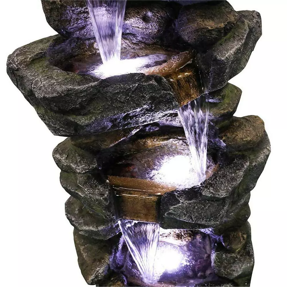 Maocao hoom Outdoor 5-Tier Resin Water Fountain with LED 5 Maocao hoom Outdoor 5-Tier Resin Water Fountain with LED - Image 5