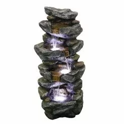 Maocao hoom Outdoor 5-Tier Resin Water Fountain with LED 7 Maocao hoom Outdoor 5-Tier Resin Water Fountain with LED -Deals Silky Store maocao hoom freestanding fountains dj c 3038062 4f 1000