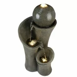 Maocao hoom Outdoor 3-Tier Rock Water Fountain with LED -Deals Silky Store maocao hoom freestanding fountains dj c 3038154 4f 1000