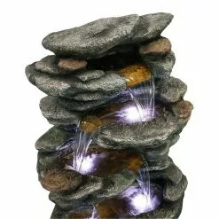 Maocao hoom Outdoor 6-Tier Resin Water Fountain with LED -Deals Silky Store maocao hoom freestanding fountains dj c 3038161 1f 1000