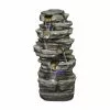 Maocao hoom 33 in. Tall Outdoor 5-Tier Fiberglass Water Fountain with LED