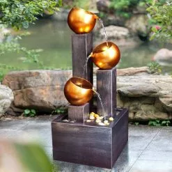Maocao hoom 3-Tier Metal Floor Indoor/Outdoor Tiered Water Fountain -Deals Silky Store maocao hoom freestanding fountains dj c w122749694 1f 1000