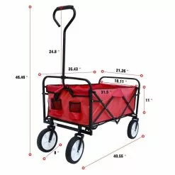 Maocao hoom 3.6 cu. ft. Steel Garden Cart Folding Wagon in Red -Deals Silky Store maocao hoom garden carts dj c 22701511 1 44 1000