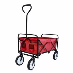Maocao hoom 3.6 cu. ft. Steel Garden Cart Folding Wagon in Red