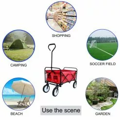 Maocao hoom 3.6 cu. ft. Steel Garden Cart Folding Wagon in Red -Deals Silky Store maocao hoom garden carts dj c 22701511 1 fa 1000