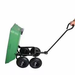 Maocao hoom 3 cu. ft. Steel Garden Cart Folding Wagon Green Color with 10 in. Pneumatic Tires -Deals Silky Store maocao hoom garden carts dj c w22721201 44 1000