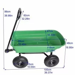 Maocao hoom 3 cu. ft. Steel Garden Cart Folding Wagon Green Color with 10 in. Pneumatic Tires -Deals Silky Store maocao hoom garden carts dj c w22721201 76 1000