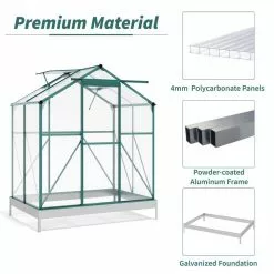 Maocao hoom 6.2 ft.W x 4.3 ft.D. Outdoor Patio Greenhouse with 2 Windows and Base -Deals Silky Store maocao hoom portable greenhouses dj c sh000197af fa 1000