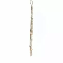 Primitive Planters 42 in. Off White Woven Cotton No Tassel Woven Plant Hanger
