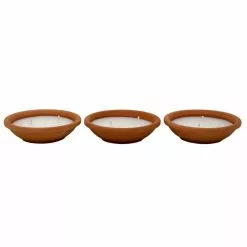 PATIO ESSENTIALS 3 oz. Citronella Candle Terracotta Dish (3-Pack)