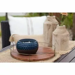 PATIO ESSENTIALS 50 oz. Five Wick Citronella Candle in Ceramic Pot - Blue -Deals Silky Store patio essentials citronella candles 201180sb fa 1000