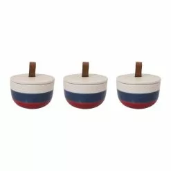 PATIO ESSENTIALS 6 oz. Americana Striped Ceramic Citronella Candle (3-Pack))