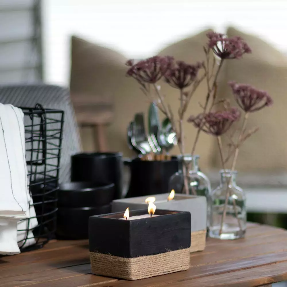 PATIO ESSENTIALS 6 oz. Rectangular Ceramic Citronella Candle with Rope Accent (3-Pack) 5 PATIO ESSENTIALS 6 oz. Rectangular Ceramic Citronella Candle with Rope Accent (3-Pack) - Image 5