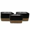 PATIO ESSENTIALS 6 oz. Rectangular Ceramic Citronella Candle with Rope Accent (3-Pack)