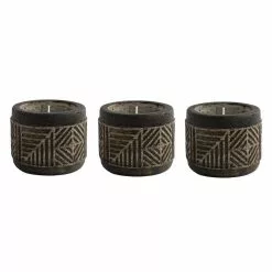 PATIO ESSENTIALS 6 oz. Aztec-Inspired Carved Citronella Candle (3-Pack)
