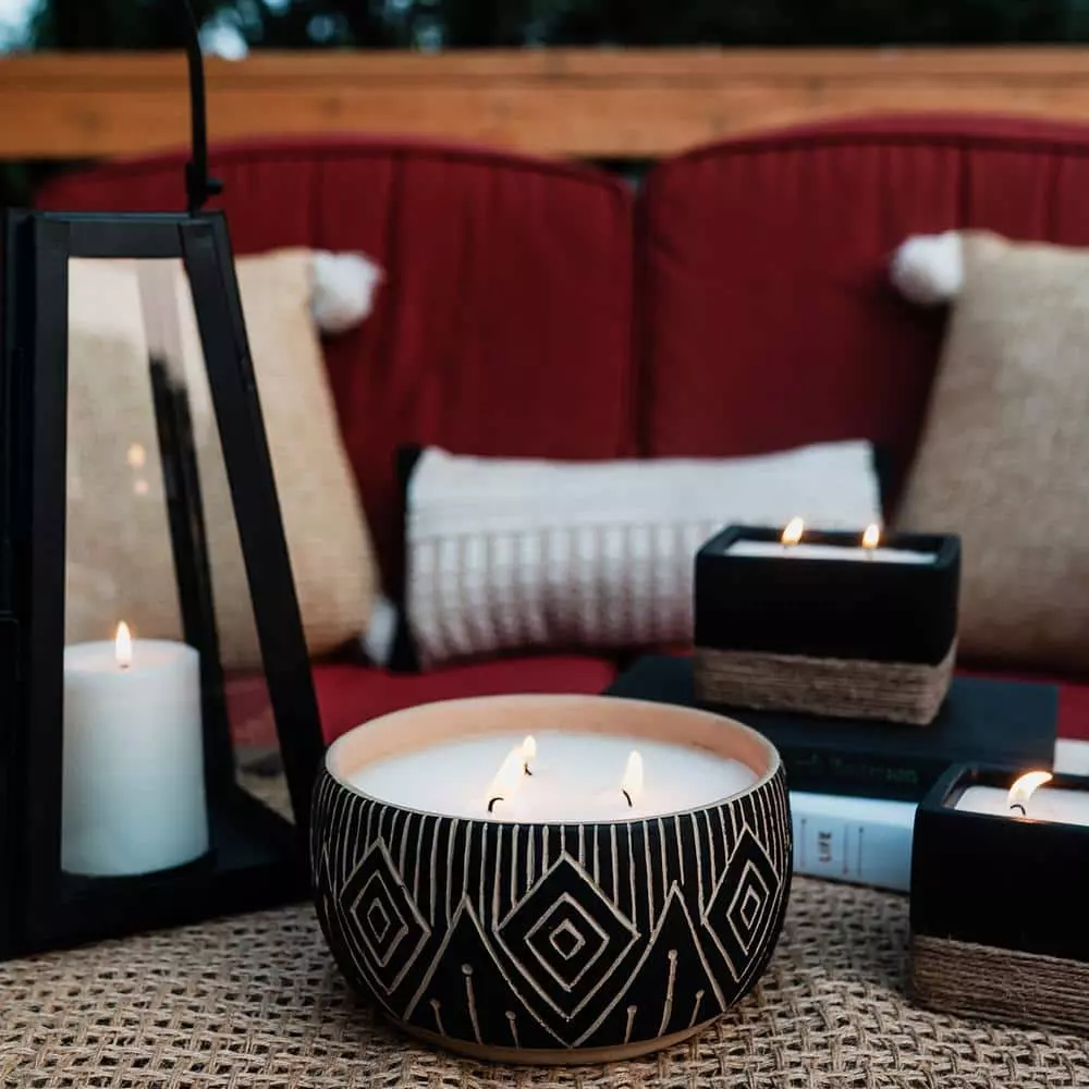 PATIO ESSENTIALS 25 oz. Aztec-Inspired 3 Wick Citronella Candle 4 PATIO ESSENTIALS 25 oz. Aztec-Inspired 3 Wick Citronella Candle - Image 4