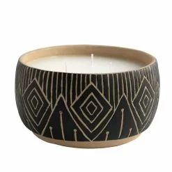 PATIO ESSENTIALS 25 oz. Aztec-Inspired 3 Wick Citronella Candle