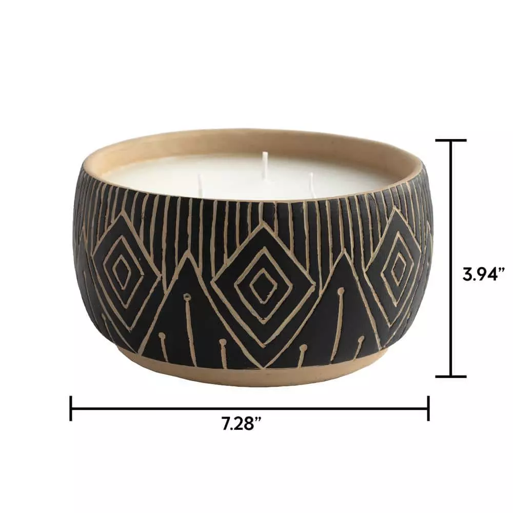 PATIO ESSENTIALS 25 oz. Aztec-Inspired 3 Wick Citronella Candle 2 PATIO ESSENTIALS 25 oz. Aztec-Inspired 3 Wick Citronella Candle - Image 2