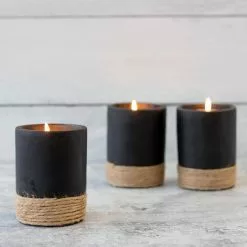 PATIO ESSENTIALS 4.8 oz. Cement Citronella Candle with Rope Accent (3-Pack) -Deals Silky Store patio essentials citronella candles 202340b spk 4f 1000