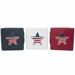 PATIO ESSENTIALS 8 oz. sq. Cement Patriotic Star Citro Candle